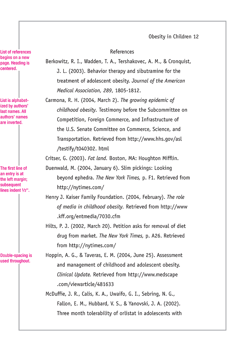 apa format example student paper